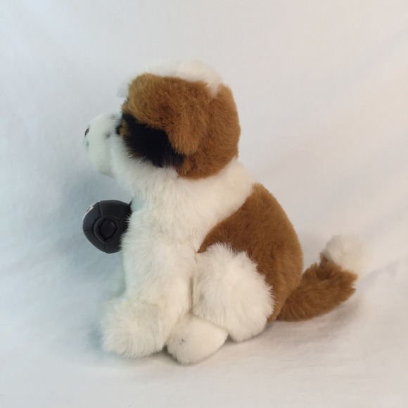 DGE Corp Saint Bernard Puppy Dog Plush 10 Inch White Brown Vintage 1998 - Picture 2 of 7